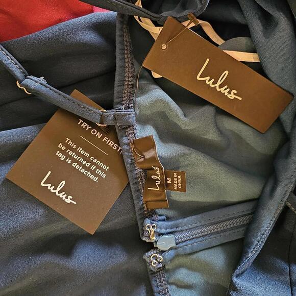 Lulus NWT Navy One-Shoulder Dress - Picture 5 of 6